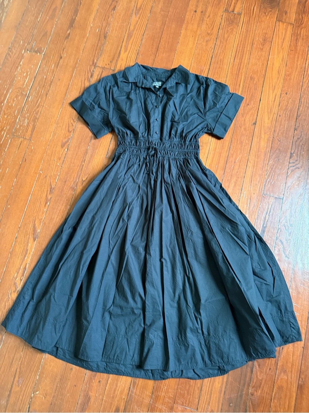 J. Crew Black Short-Sleeve Midi Shirtdress - Picture 4 of 6